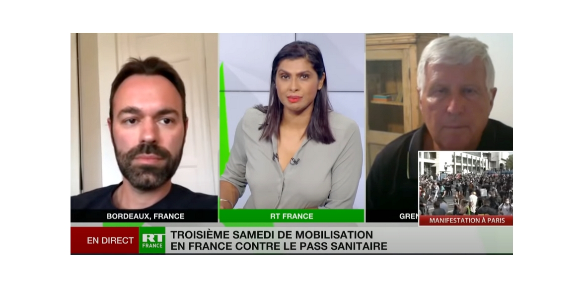 Intervention de Fabrice Grimal sur RT France au sujet du #PassSanitaire